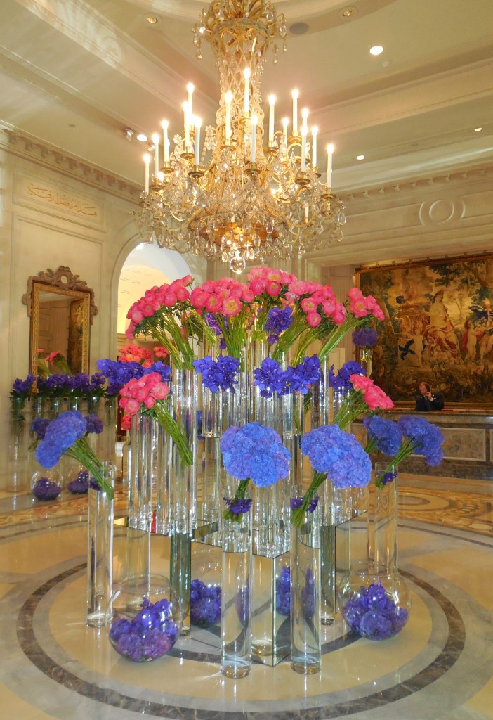 Lobby flowers at the FS Paris, George V