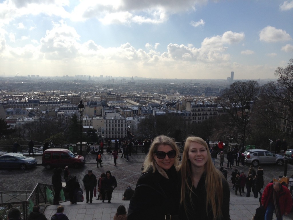 Gail and Caroline taking in the views of Sacre Coeur