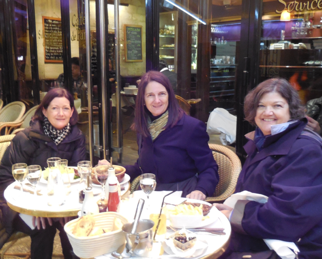 Patty, Me, Susan at Café de Paris - favorite Gal Pal hangout to people watch