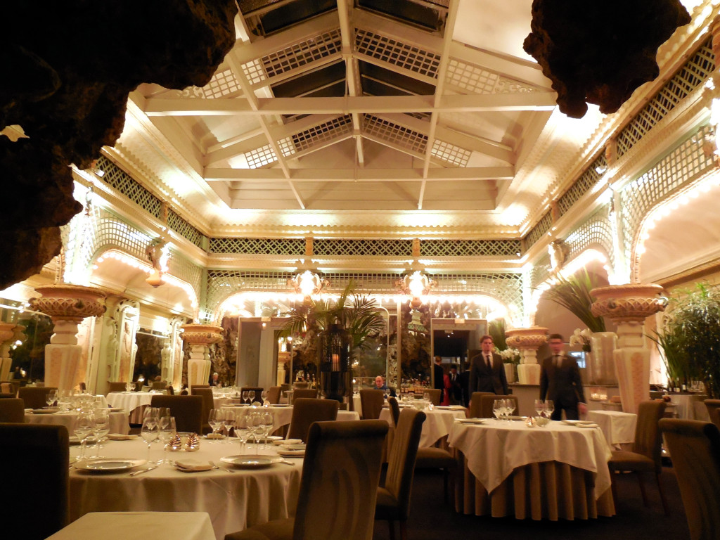 Dining room as seen from inside the Grotto, unusual decor